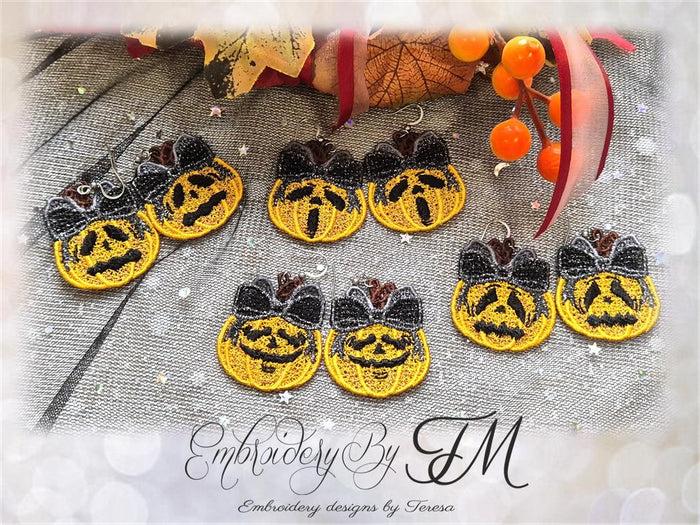 Set pumpkins earrings/4x4 hoop