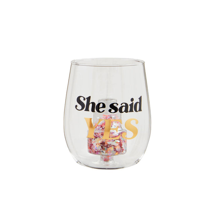 She Said Yes Glass - Madison's Niche