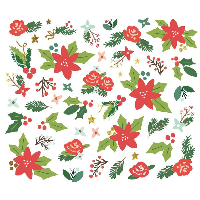 Simple Stories - Bits & Pieces - Floral - Santa's Village. Die-cuts are a great addition to scrapbook pages, greeting cards and more! The perfect embellishment for all your paper crafting needs! Contains 46 Die Cut Pieces with gold foil accents. Available at Embellish Away located in Bowmanville Ontario Canada.