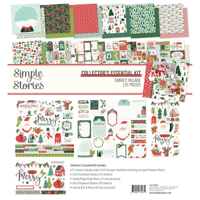 Simple Stories - Collector's Essential Kit 12"X12" - Santa's Village. Start your project off right with the perfect paper for scrapbook pages, greeting cards, bookmarks, gift cards, mixed media and much more! Available at Embellish Away located in Bowmanville Ontario Canada.