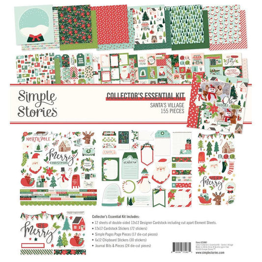 Simple Stories - Collector's Essential Kit 12"X12" - Santa's Village. Start your project off right with the perfect paper for scrapbook pages, greeting cards, bookmarks, gift cards, mixed media and much more! Available at Embellish Away located in Bowmanville Ontario Canada.