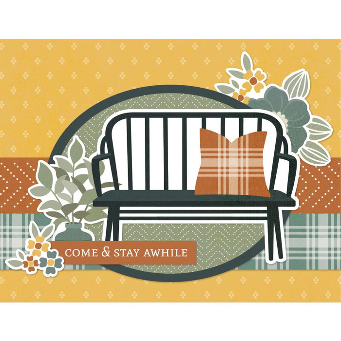 Simple Stories - Simple Cards Card Kit - Happy Greetings - Hearth & Home. Make your cards stand out! This package contains (35) Chipboard Pieces, (69) Die-Cut Bits & Pieces, (8) 4.25 x 5.5 White Cardstock Bases and Complete Step-By-Step Instructions. Imported. Available at Embellish Away located in Bowmanville Ontario Canada.