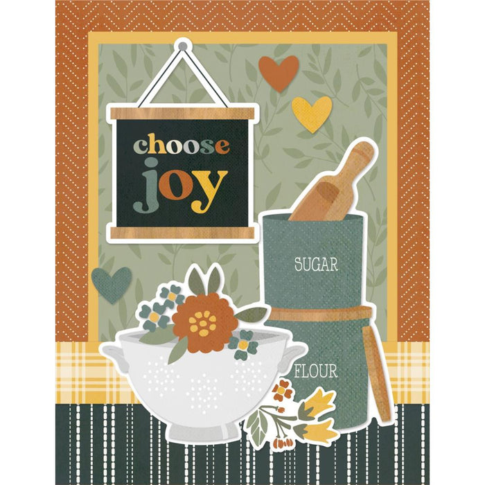 Simple Stories - Simple Cards Card Kit - Happy Greetings - Hearth & Home. Make your cards stand out! This package contains (35) Chipboard Pieces, (69) Die-Cut Bits & Pieces, (8) 4.25 x 5.5 White Cardstock Bases and Complete Step-By-Step Instructions. Imported. Available at Embellish Away located in Bowmanville Ontario Canada.