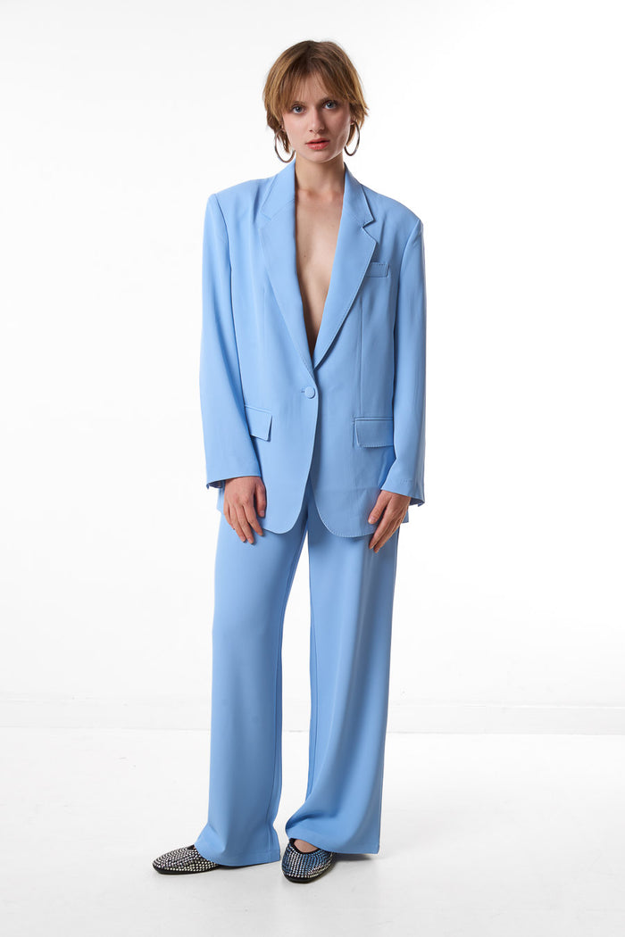 Single breasted relaxed tailored blazer wholesale