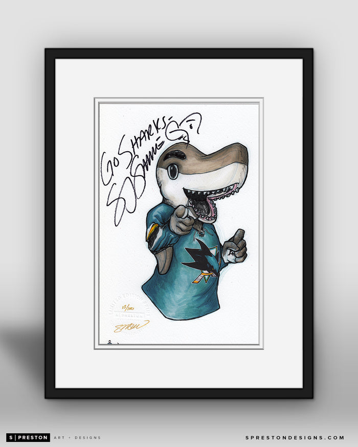 SJ Sharkie Mascot Sketch Fine Art Print - Signed