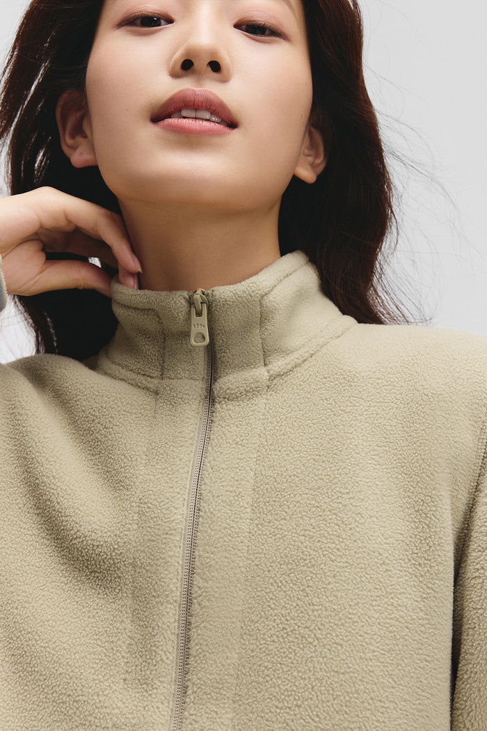 beneunder slimtherm womens light warmth slim fit fleece jacket#color_coffee
