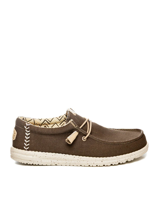 HEY DUDE Slip on wally stretch canvas marrone 40700 WALLY STRETCH CANVAS-2LI