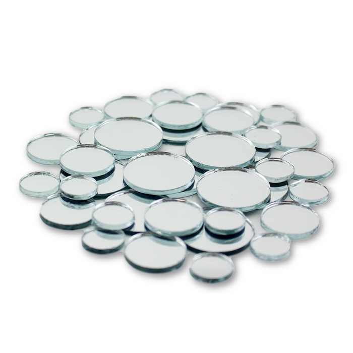 Small Mini Round Craft Mirrors Bulk Assortment 1/2, 3/4 & 1 inch 25 Pieces Mirror Mosaic Tiles - artcovecrafts.com
