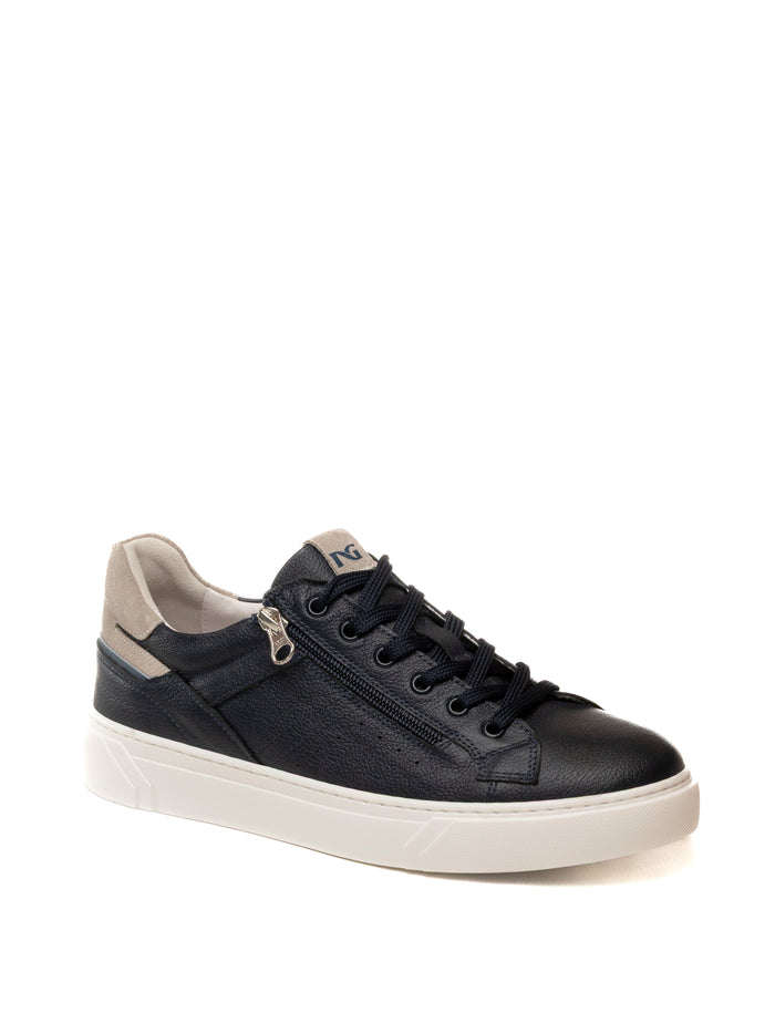 NERO GIARDINI Sneaker pelle blu E601130 DOLLARINO-BLU
