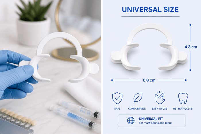 Teeth whitening cheek retractor with universal fit