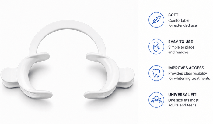 Soft plastic cheek retractor for whitening treatments