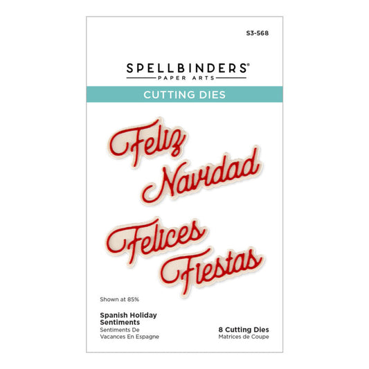 Spellbinders - Die - International Holiday - Spanish Holiday Sentiments. Available at Embellish Away in Bowmanville Ontario Canada.