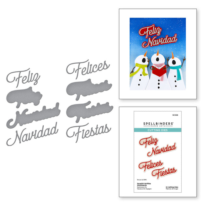 Spellbinders - Die - International Holiday - Spanish Holiday Sentiments. Available at Embellish Away in Bowmanville Ontario Canada.