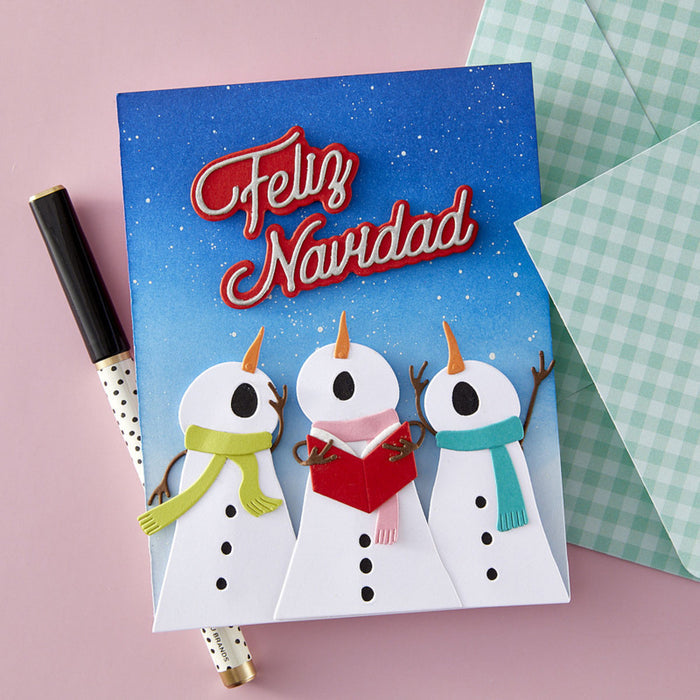 Spellbinders - Die - International Holiday - Spanish Holiday Sentiments. Available at Embellish Away in Bowmanville Ontario Canada. Example by brand ambassador.