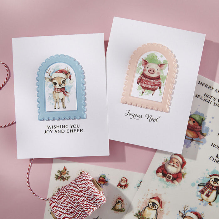 Spellbinders - Rub-ons - Holiday Magic. Available at Embellish Away located in Bowmanville Ontario Canada. Example by brand ambassador.