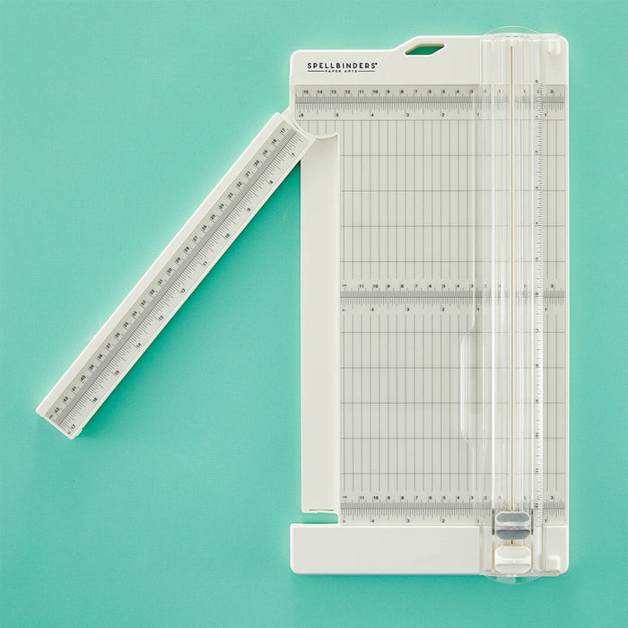 Spellbinders - Tool - 12" Paper Trimmer & Scorer. 6 x 12-inch trimmer; includes one cutting blade and one scoring blade. Available at Embellish Away in Bowmanville Ontario Canada.
