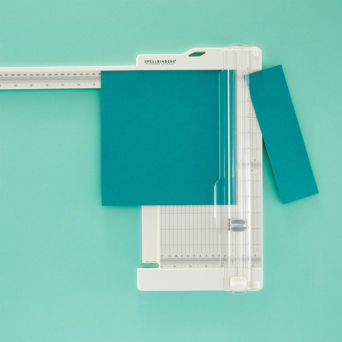 Spellbinders - Tool - 12" Paper Trimmer & Scorer. 6 x 12-inch trimmer; includes one cutting blade and one scoring blade. Available at Embellish Away in Bowmanville Ontario Canada.