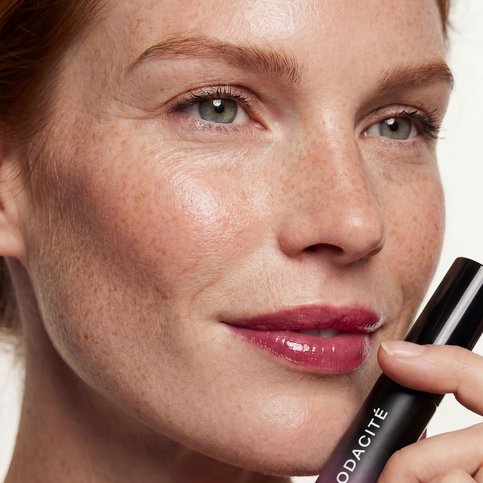 Odacite-Spf 40 Nourishing Lip Serum-Makeup-SPF40NourishingLipSerum_Bubblegum_Model1-The Detox Market | Bubblegum - Vibrant playful pink with subtle cool undertones
