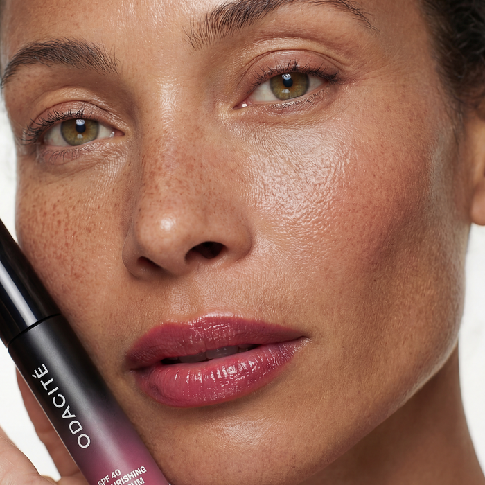 Odacite-Spf 40 Nourishing Lip Serum-Makeup-SPF40NourishingLipSerum_Bubblegum_Model3-The Detox Market | Bubblegum - Vibrant playful pink with subtle cool undertones