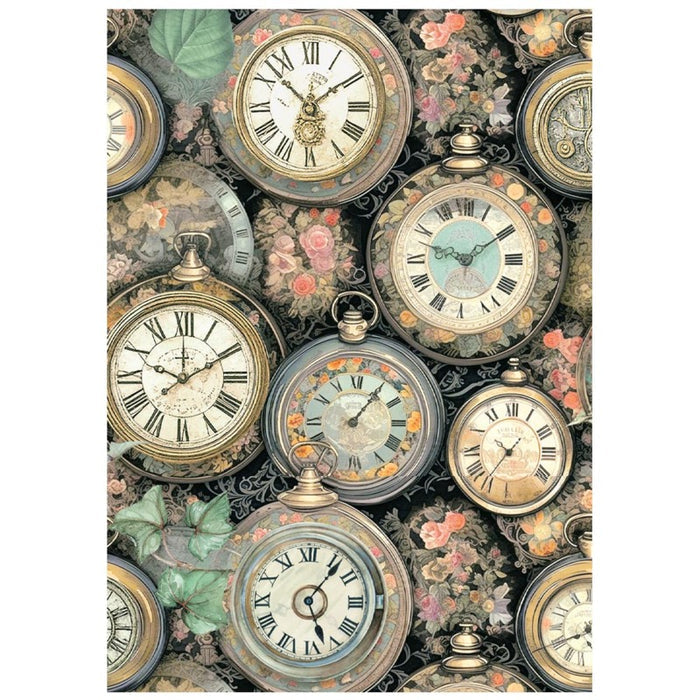 Stamperia - Assorted Rice Paper Backgrounds A6 - 8/Sheets - Gardens of Time. Available at Embellish Away located in Bowmanville Ontario Canada.