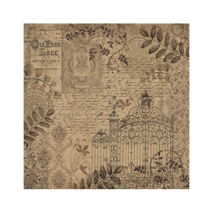 Stamperia - Polyester Fabric 12"X12" - 4/Pkg - Old Lace. Available at Embellish Away located in Bowmanville Ontario Canada.