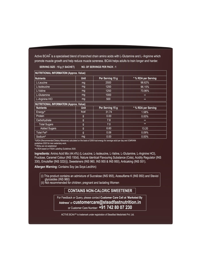 Steadfast Nutrition Active BCAA Supplement