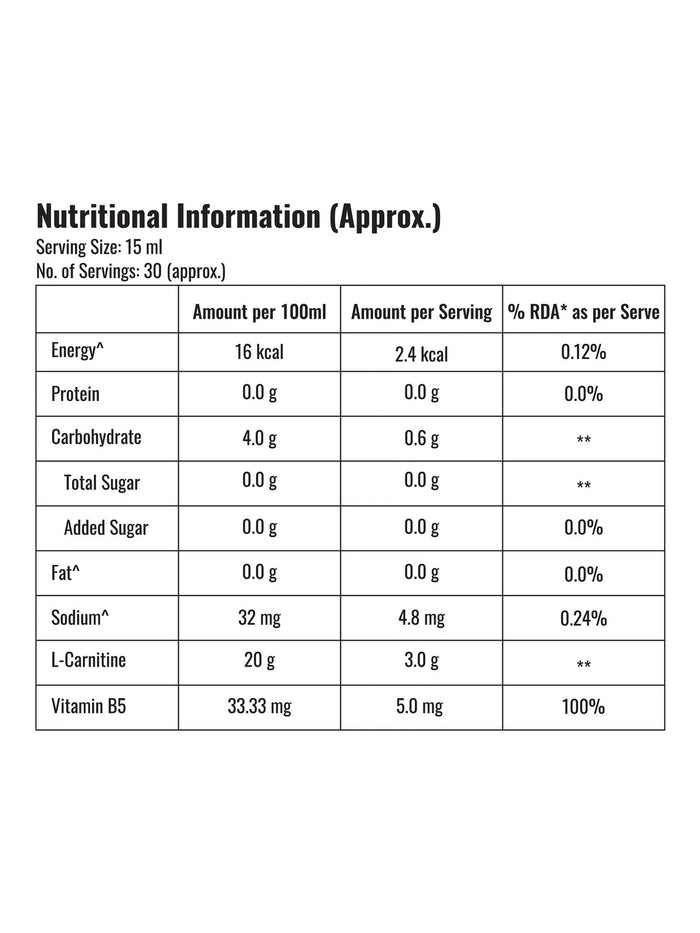 Steadfast Nutrition L-Carnitine 3000 mg Liquid Supplement