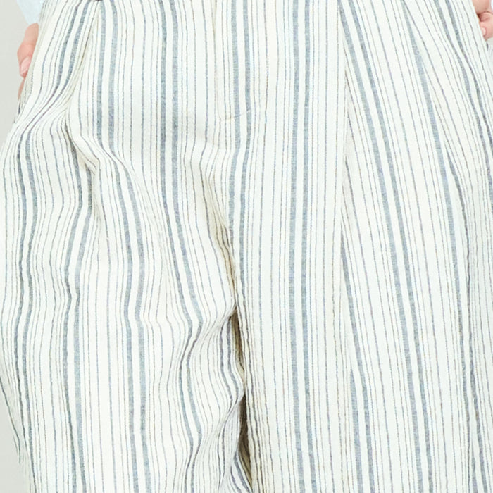 Striped wide leg high waist relaxed trousers wholesale