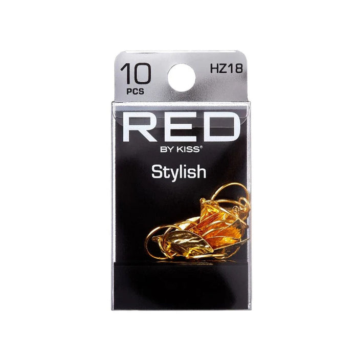 RED by KISS Stylish gold leaf braid charm accessories pack of 10 hair rings for braids