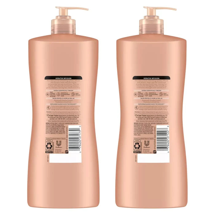 SUAVE Keratin Infusion Frizz Control for Up to 48H Shampoo & Conditioner  شامبو وبلسم سواف كيراتين انفيوجن للتحكم بالتجعد حتى 48 ساعة