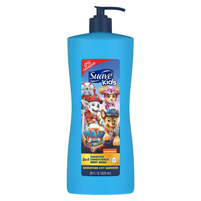SUAVE Kids Paw Patrol 3 in 1 Adventure Bay Breeze Shampoo + Conditioner + Body Wash  شامبو ,بلسم وغسول جسم للأطفال سواف 3 في 1