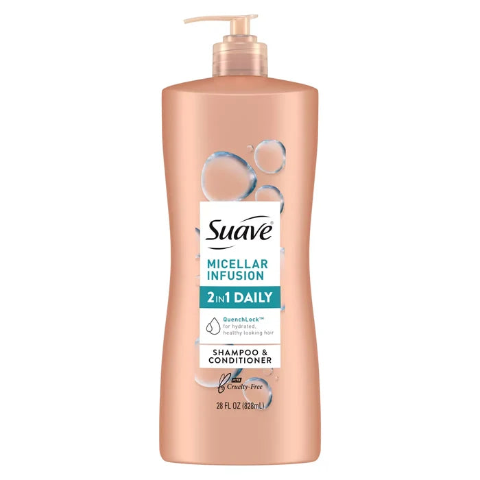 SUAVE Micellar Infusion 2 in 1 Daily Shampoo + Conditioner  شامبو وبلسم يومي بتركيبة الميسيلار 2 في 1 من سوآف