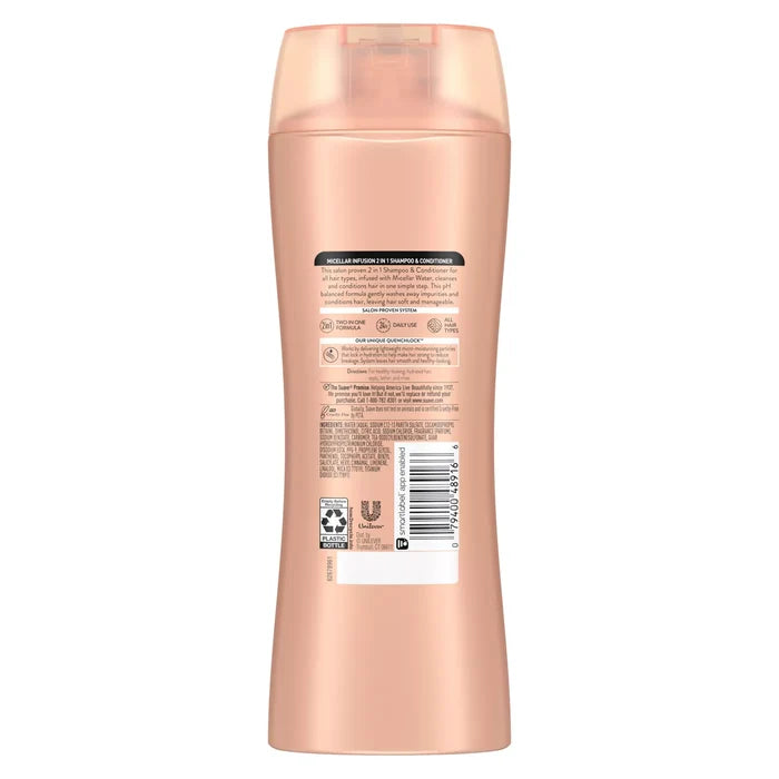 SUAVE Micellar Infusion 2 in 1 Daily Shampoo + Conditioner  شامبو وبلسم سوآف بالمييسيلار انفيوجن 2 في 1 للاستخدام اليومي