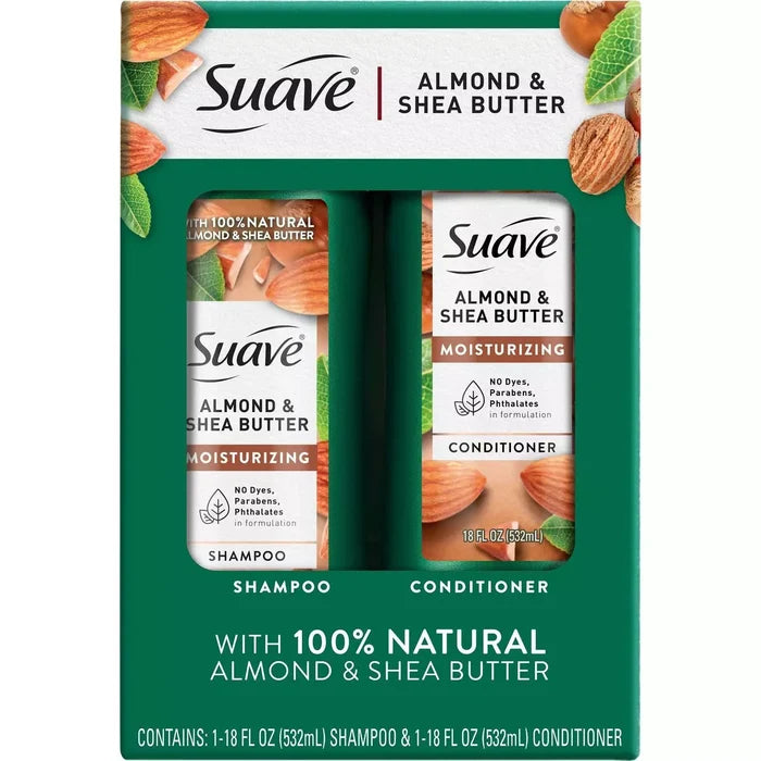 SUAVE Moisturizing Almond & Shea Butter Shampoo & Conditioner  شامبو وبلسم سواف باللوز وزبدة الشيا المرطبة