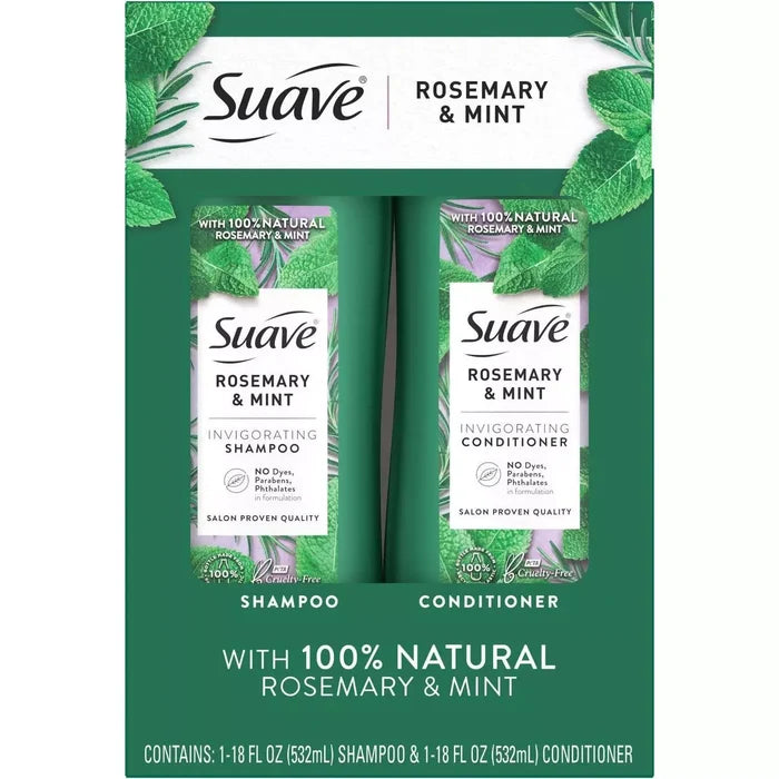 SUAVE Rosemary & Mint Invigorating Shampoo & Conditioner  شامبو وبلسم سواف بخلاصة إكليل الجبل والنعناع المنعش