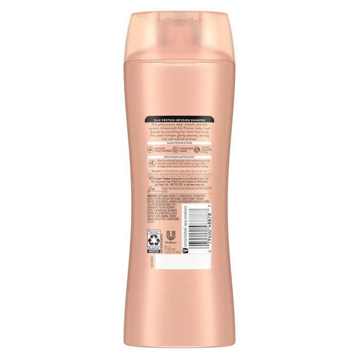 SUAVE Silk Protein Infusion Sleek & Smooth Shampoo شامبو سواف بروتين الحرير للشعر الانسيابي والناعم