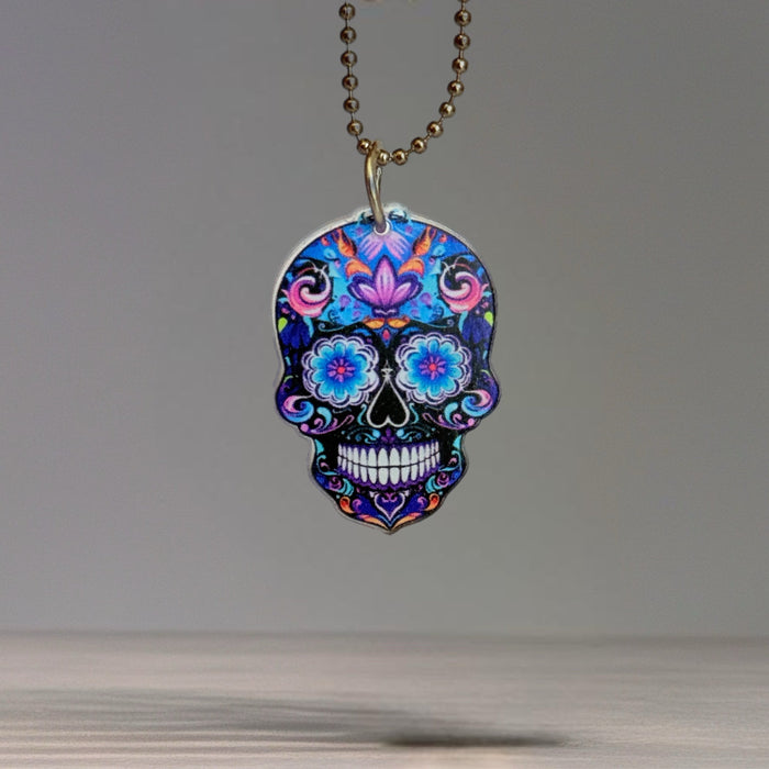 Sugar Skull Skeleton Charm - Tumbler Handle Charm