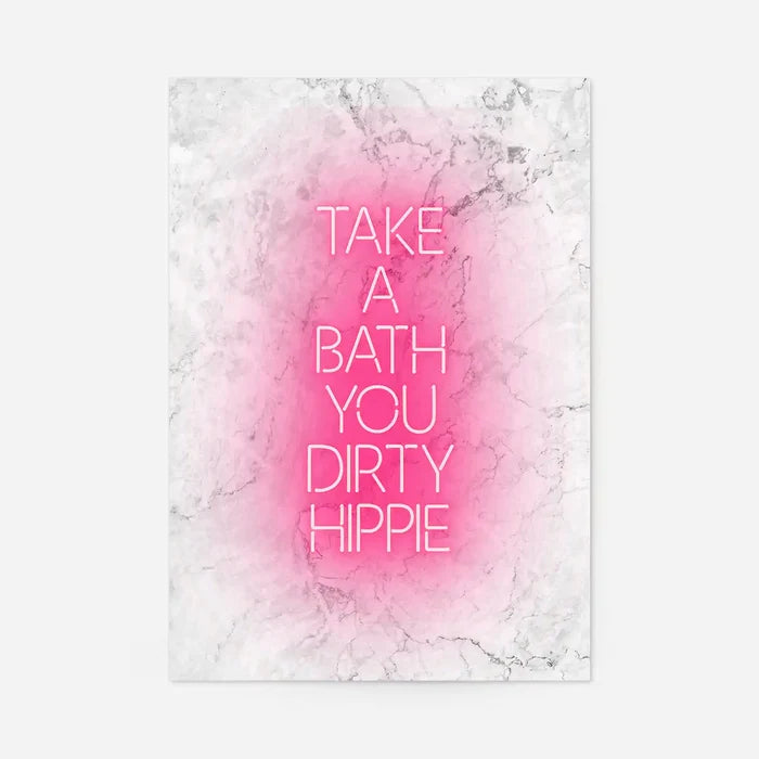 Take A Bath Hippie White Print