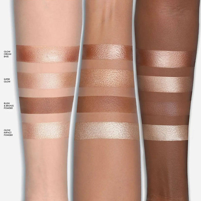 Tan Palette arm swatches on different skin tones.
