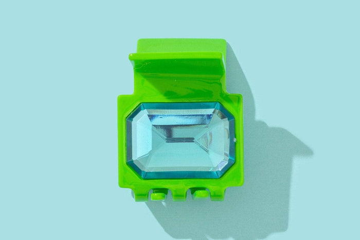 Taylor Elliott Claw Hair Clip - Sm - Green w/ Blue Emerald Stone