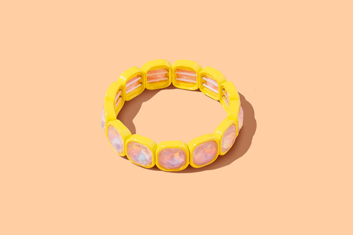 Taylor Elliott Enamel Stretch Bracelet - Large Stones - Elise