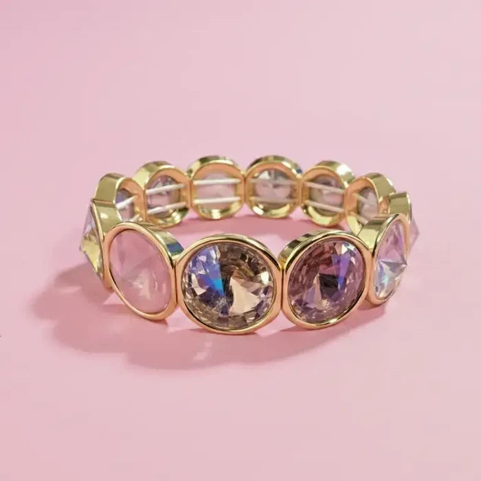 Taylor Elliott Enamel Stretch Bracelet - Large Stones - Elise