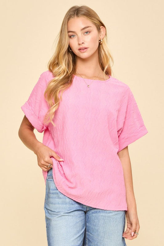 Textured Dolman Sleeve Blouse by Andree by Unit