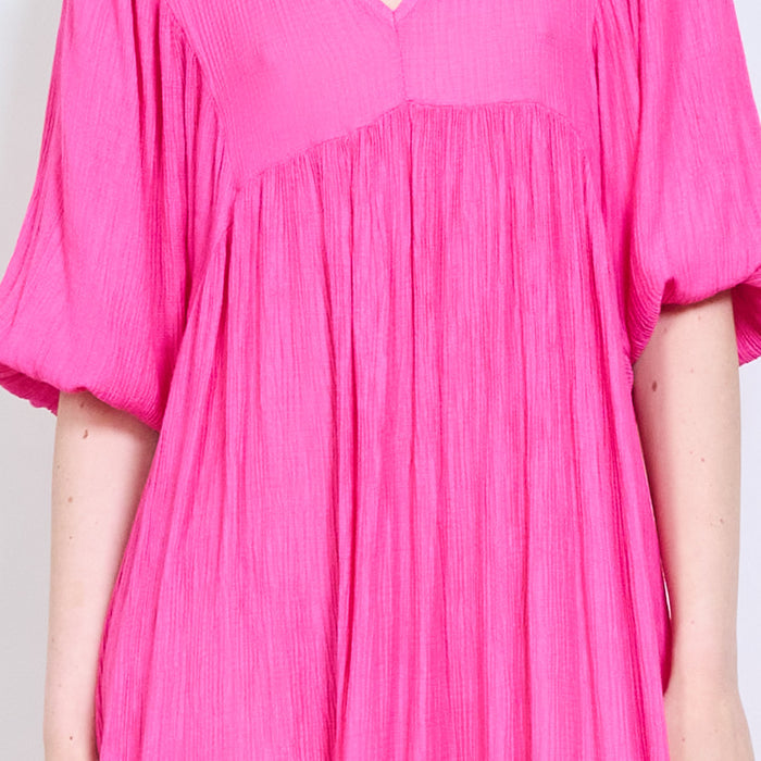 Textured V-neck tiered midi dress wholesale