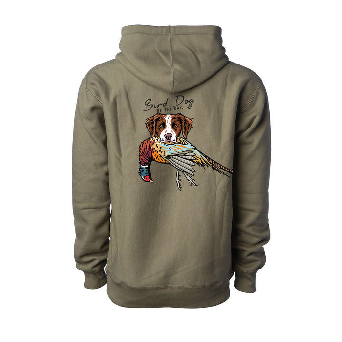 Brittany with a Pheasant / Olive (Premium Heavyweight) / XS