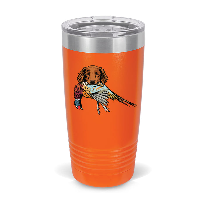 Golden Retriever with a Pheasant / Blaze Orange