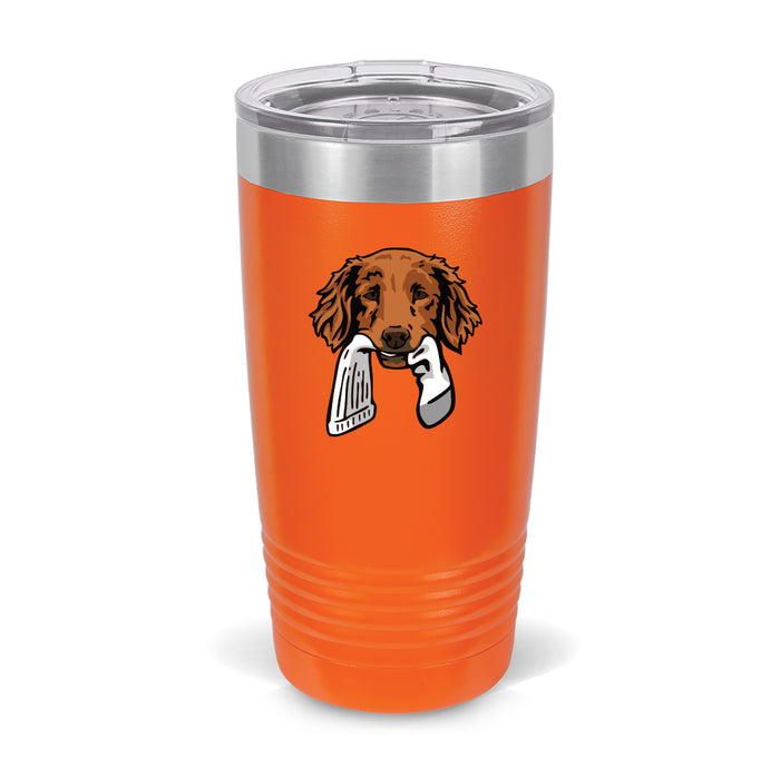 Golden Retriever with a Sock / Blaze Orange