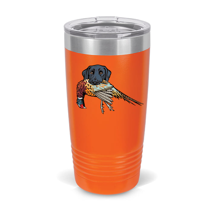 Black Lab with a Pheasant / Blaze Orange