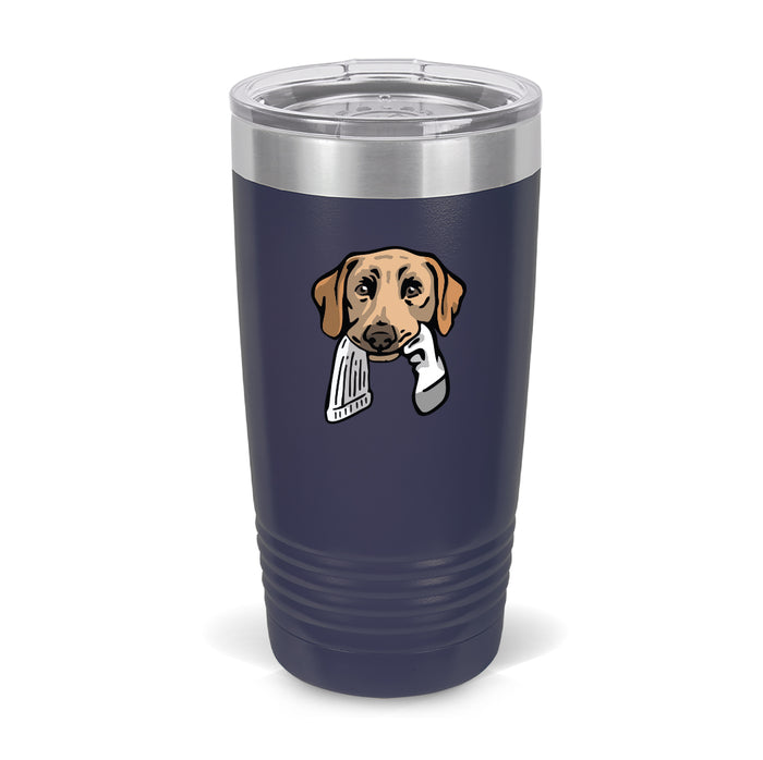 Yellow Lab with a Sock / Navy Blue