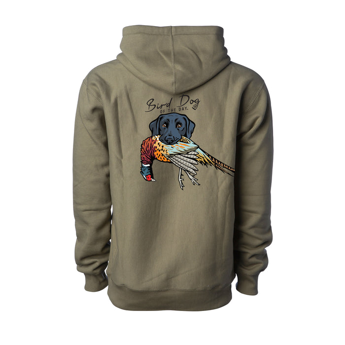 Black Lab with a Pheasant / Olive (Premium Heavyweight) / XS